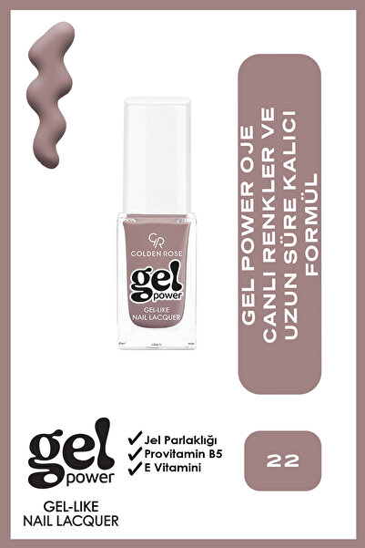 Golden Rose Gel Power Gel-Like Nail Lacquer - No: 22 - Jel Parlaklığında Oje
