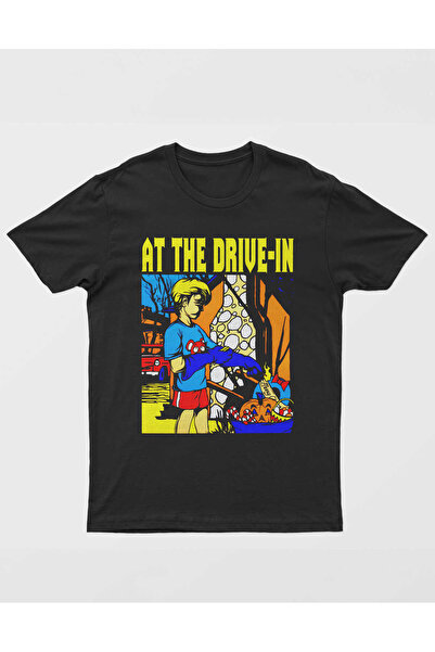 buzagi tasarım ürünleri At the Drive in Regular Fit Black Unisex T-Shirt