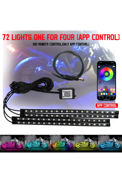 Choice1 شريط إضاءة LED للدراجات النارية بـ 72 مصباح، إضاءة محيطة تزيينية، مصب...