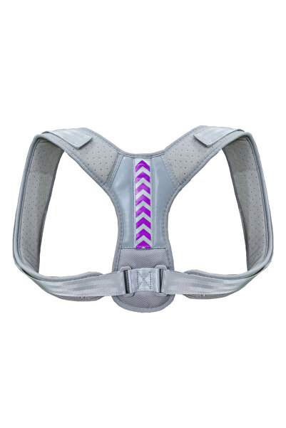 Choice18 S/M Grey Purple Invisible Back Posture Trainer Adjustable Shoulder B...