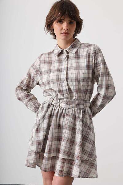 SHILSEE BEUTİQUE ΓΥΝΑΙΚΕΙΟ ΦΟΡΕΜΑ ΜΙΝΙ ΜΕ ΚΑΡΟ ΣΧΕΔΙΟ, ΚΛΕΙΣΙΜΟ ΜΕ ΚΟΥΜΠΙΑ, Ε...