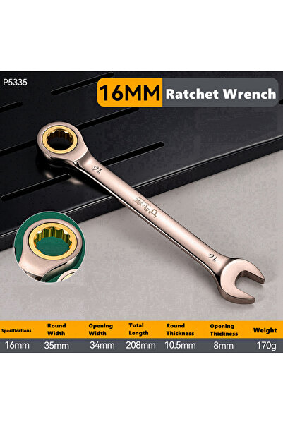 choice2 16mm 6-22mm Key Wrench Flexible Golden Ratchet Wrenches Torque Univer...