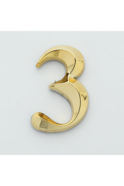 Choice3 N3 1 قطعة رقم باب ذهبي اللون # ملصق منزلي ذهبي حديث على شكل أرقام من ...