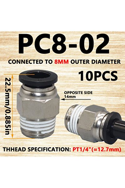 Choice3 وصلات هوائية بلاستيكية PC8-02.10PCS، 10 قطع، مقاسات 4 مم و6 مم و8 مم ...