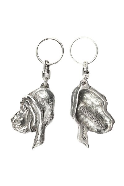 Art - Dog Bloodhound - Pandantiv câine placat cu argint, decorațiune pentru g...