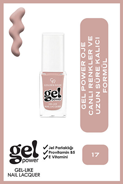 Golden Rose Gel Power Gel-Like Nail Lacquer - No: 17 - Jel Parlaklığında Oje
