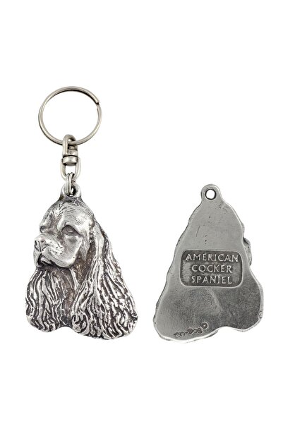 Art - Dog Clumber Spaniel - Pandantiv câine placat cu argint, decorațiune pen...