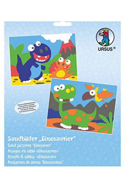 URSUS Set 2 planșe de colorat cu nisip - Dinozauri