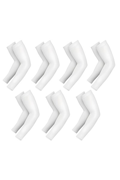 Choice4 One Size White 7 pairs of breathable sunshade arm covers, unisex glov...
