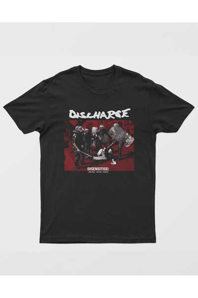 buzagi tasarım ürünleri Discharge Digital Printing Regular Fit Black Unisex T...
