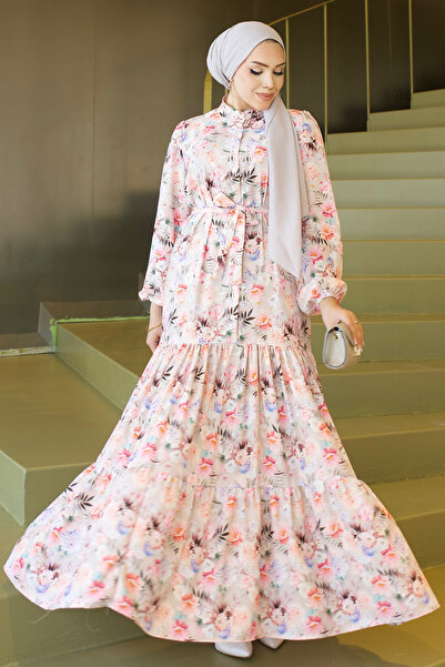 benguen Φόρεμα Τζέσικα με σχέδια, Τεσεττούρ, B591, Χρώμα πέτρας