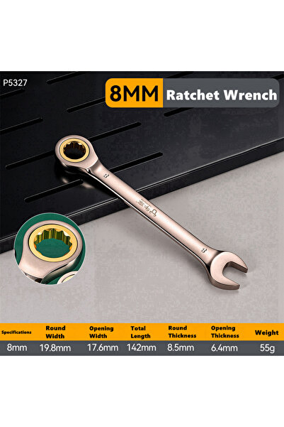 Choice15 8mm 6-22mm Key Wrench Flexible Golden Ratchet Wrenches Torque Univer...