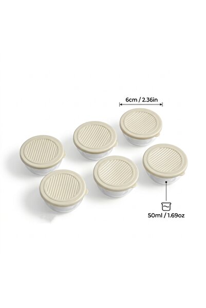 Choice17 WORTHBUY Beige 6pcs 2/6pcs Mini Salad Sauce Container Outdoor Portab...