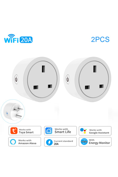 Choice1 مقبس كهربائي ذكي بريطاني 100-240 فولت مع واي فاي، قطعتان، متوافق مع ت...