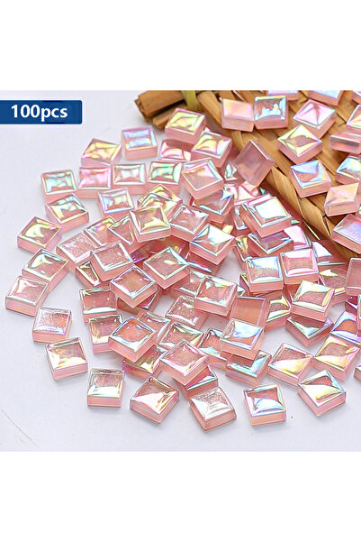 Choice Pink-100pcs 100/300pcs 1cm/0.39in Square Crystal Glass Iridescence Mos...