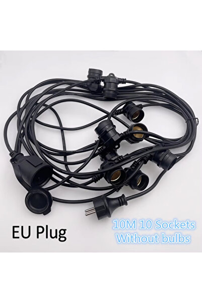 Choice سلسلة إضاءة LED بطول 10 أمتار مع 10 مصابيح - كابل 10 أمتار بمقابس E27 ...