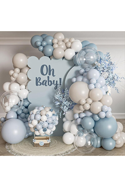 Choice Balloon kit 8135 Blue white 112Pcs Dusty Blue Balloons Garland Arch Ki...