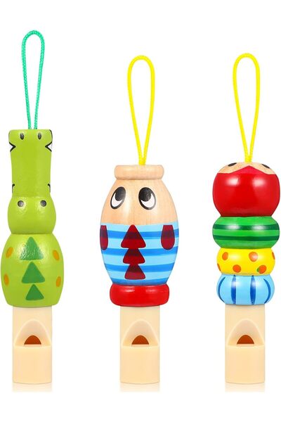 Choice3 3pcs Animal Wooden Whistle Handcrafted Wooden Whistle Party Gift Holi...