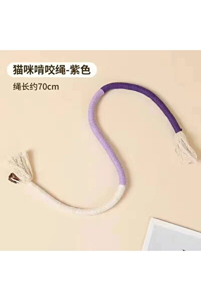 choice2 Purple 1 Piece Interactive Teeth Grinding Cotton Rope Cat Toy Play Te...