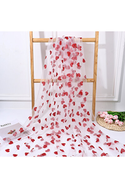 Choice3 1.5x1m WHITE Red Heart-shaped Mesh Tablecloth Perfect For Decorating ...