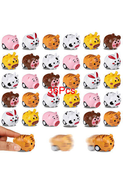 Choice3 36Pcs 12-60pcs Mini Animal Pull Back Car for Boy Girl Kids Birthday P...