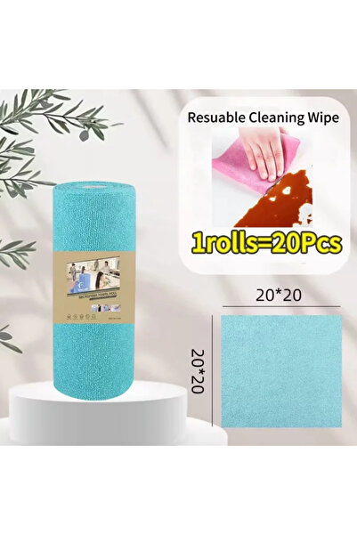 Choice3 20 in a roll Blue Kitchen Cloth Reusable Cleaning Erase Household Kit...