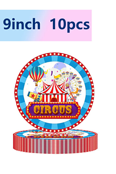 Choice 10pcs 9in plate 10pcs Circus Theme Party Tableware Holiday Celebration...