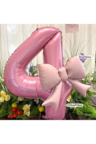 Choice3 Number 40inch pink-4 40inch Pink Digital Bowknot Bow Aluminum Foil Ba...