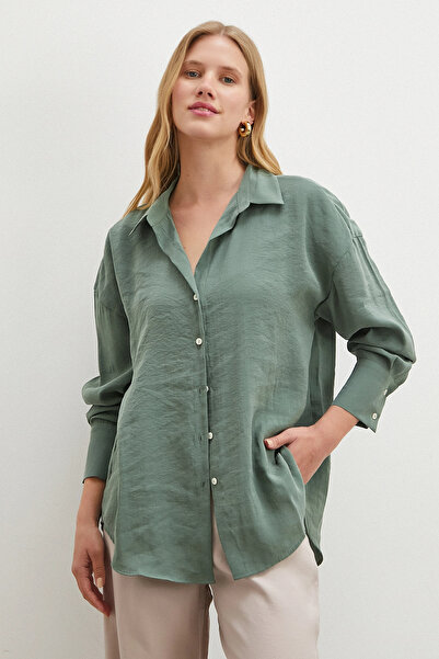 Never more Basic Modal Shirt Green