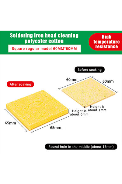 choice2 60606MM 5Pcs Sponge 6*6CM Soldering Yellow Clean Sponge Solder Tip Cl...