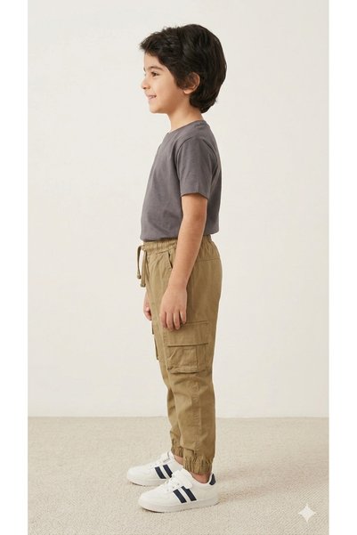 ADA YILDIZ KİDS Boy's Elastic Waist Jogger Gabardine Trousers 4/14 Years