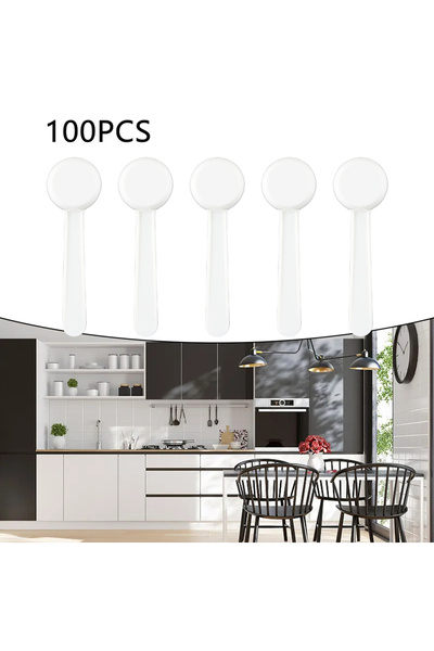 Choice1 100 قطعة من ملاعق القياس البلاستيكية البيضاء سعة 5 جرام، أدوات قياس ل...