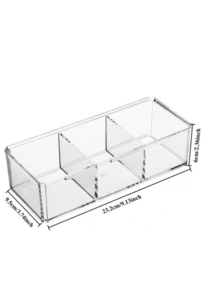 Choice1 3Grid Clear Acrylic Tea Bag Organizer Holder Storage Box for Kitchen ...