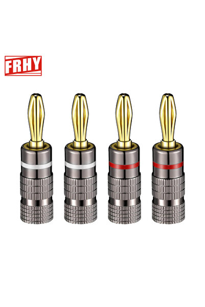 Choice 4PCS Leaf Type 4PCS Dual Screw Locking 4MM Banana Plugs 24K Gold Plate...