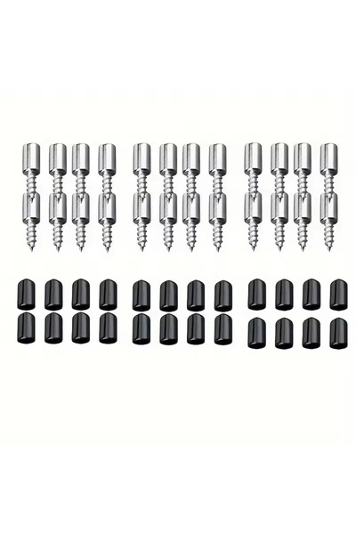 Choice1 0.98inch 64Pcs Black Set 16/32/64Pcs Shelf Bracket, Self Tapping Scre...