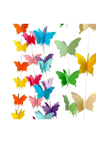 Choice1 color 3M 3D Streamers Gradual Butterfly Shaped Paper String Flower Bi...