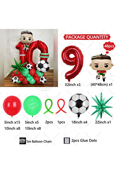 Choice5 As The Picture NO.9 48Pcs Football Boy 1-30th Birthday Party Balloon ...