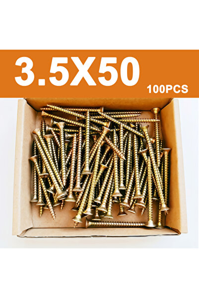 Choice1 مسامير ذاتية اللولبة M3.5X50، 100 قطعة، برأس مسطح من سبيكة الزنك، برأ...