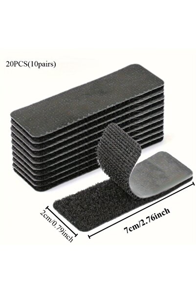 Choice black 70mm 10 pairs Self-Adhesive Hook and Loop Strips,2x7cm Strong St...