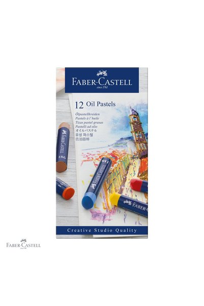 Faber Castell Set de 12 creioane pastel cu ulei Faber-Castell, culori permane...