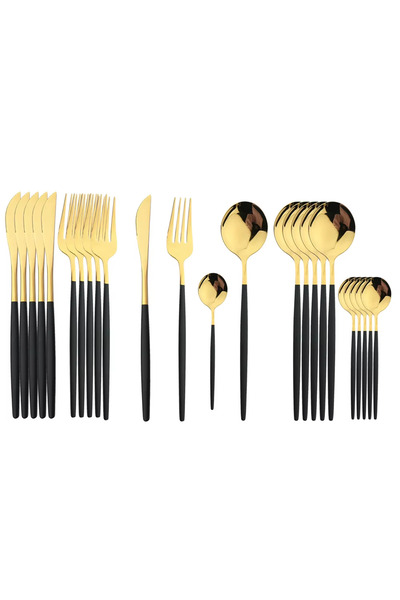 Choice 24pcs 24 Pieces Flatware Cutlery Set Stainless Steel Tableware Dessert...