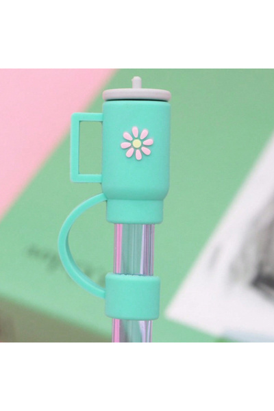 Choice9 Green 10cmCreative Straw Cover for Cups-Mini Cup Shape Silicone Dust ...