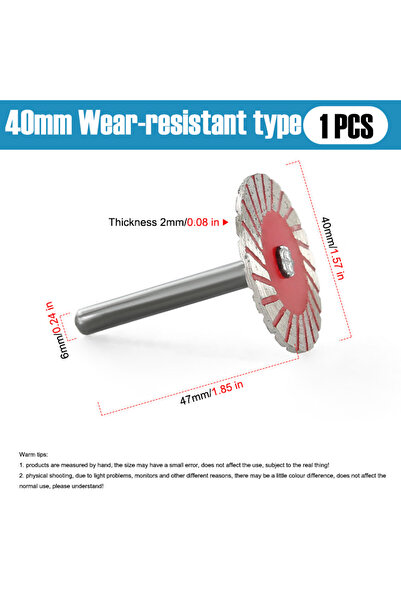 Choice1 Durable type 40mm Stone Carving Diamond Saw Blade 6mm Shank Diameter ...