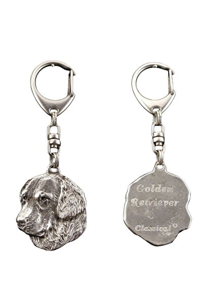 Art - Dog Golden Retriever - Breloc placat cu argint cu câine, decorațiune pe...