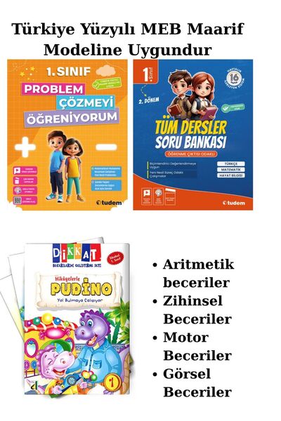 Tudem Yayınları Tüm dersler Problem ve Hikaye Seti Muhteşem 3lü Set