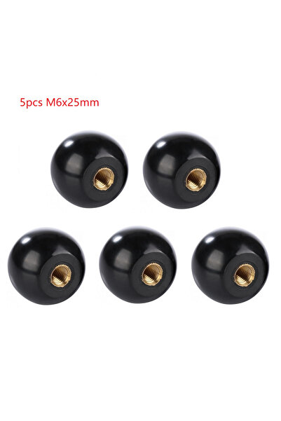 choice2 مقابض كروية سوداء M6x25 (5 قطع) - مقابض باكلايت دائرية M5/M6/M8/M10/M...