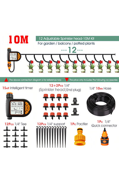 Choice 10M-Timer Kit 20M Smart Garden Timer Irrigation Set IPX5 Waterproof LC...