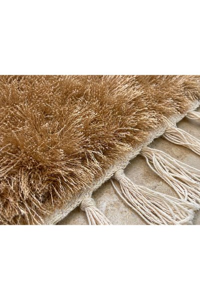 LaraLisa El Dokuma Bambu Viskon Yumuşak İplik 70x140 cm Peluş Halı Paspas
