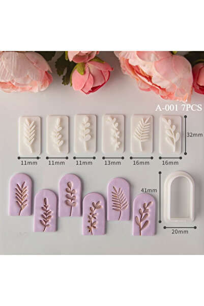 Choice A-001 7Pcs Botanical Leaf Pattern Clay Earring Molds Set Fresh Plant V...