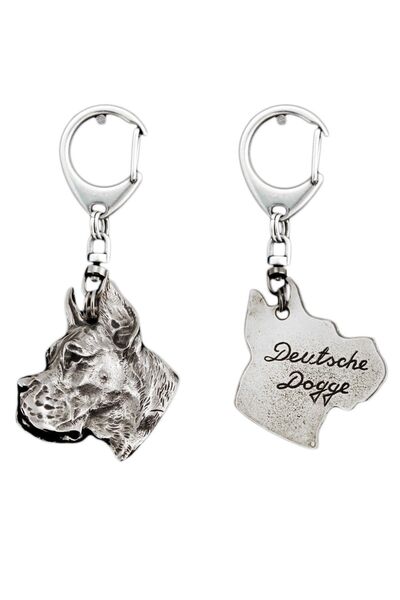Art - Dog Dog German I - Breloc placat cu argint cu câine, decorațiune pentru...